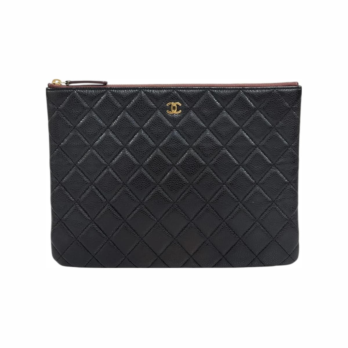 CHANEL 샤넬 캐비어 뉴미듐 클러치백 블랙