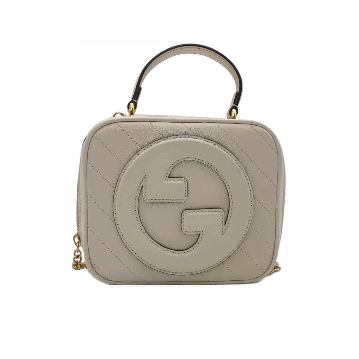 GUCCI 구찌 아이보리 레더 블론디 탑 핸들 토트백 화이트 가죽