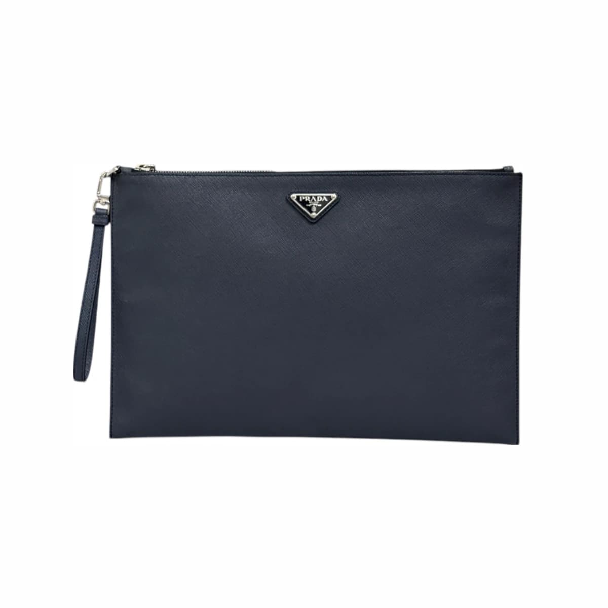 PRADA 프라다 사피아노 스트랩 클러치백 네이비 가죽