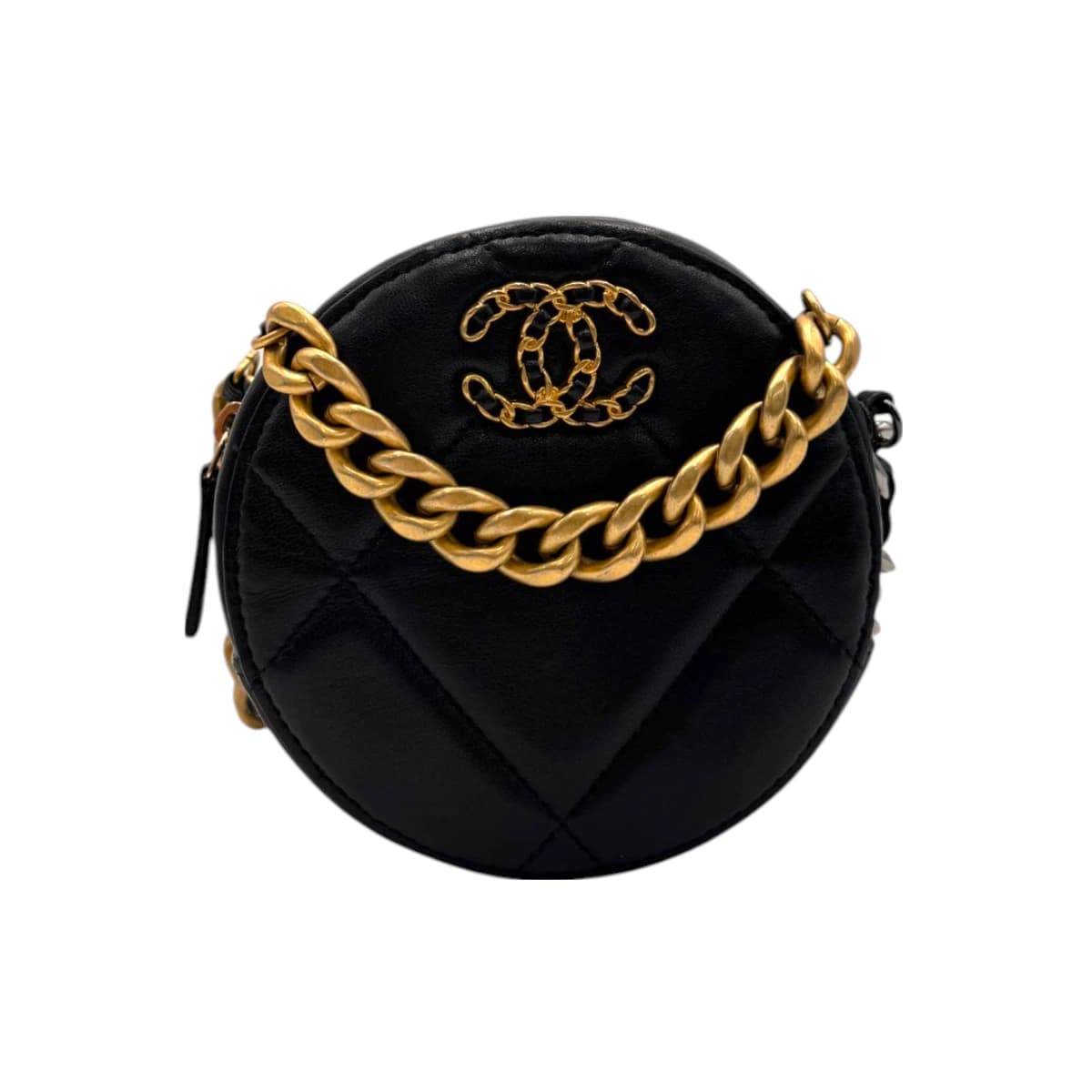 CHANEL 샤넬 블랙 램스킨19 체인 클러치 숄더백 31번대