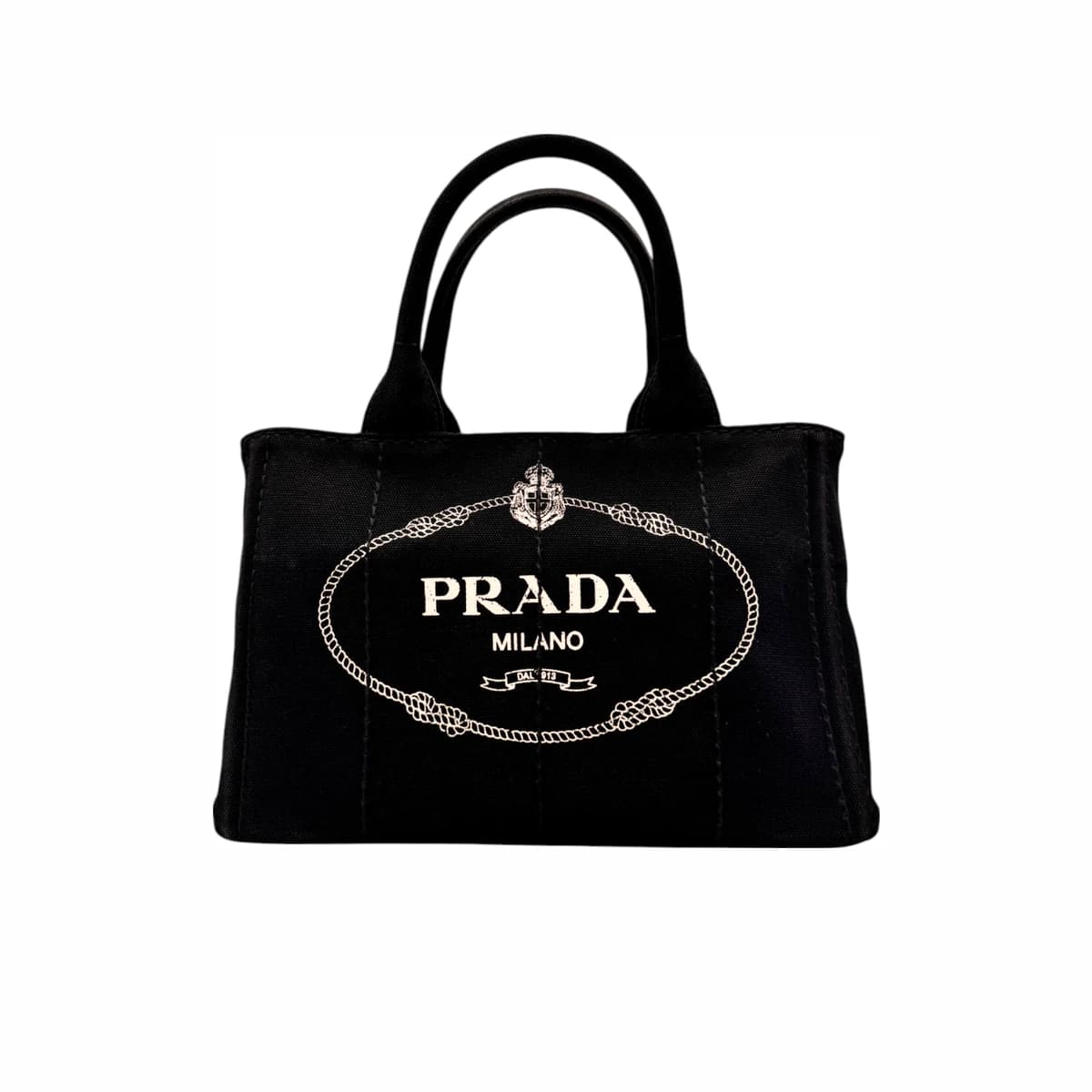 PRADA 프라다 데님 카나파 토트백 블랙