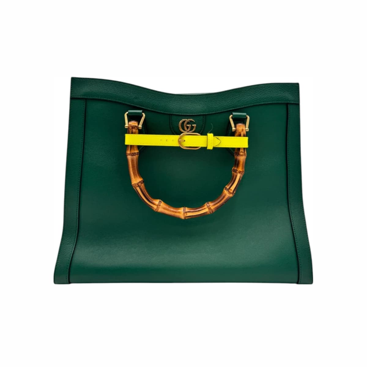 GUCCI 구찌 다이애나 토트 숄더백 스몰 그린 가죽