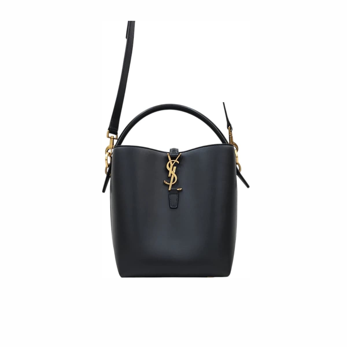 SAINT LAURENT 생로랑 LE37 블랙 버킷백 가죽