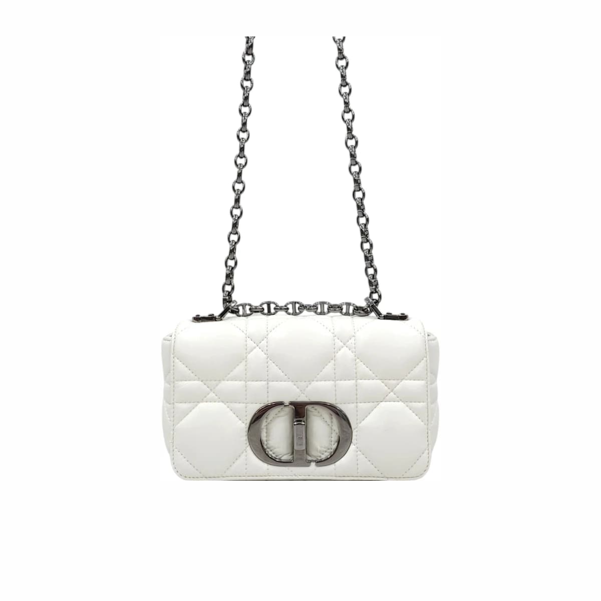 DIOR 디올 카로 매크로 까나쥬 미니 체인백 화이트 가죽