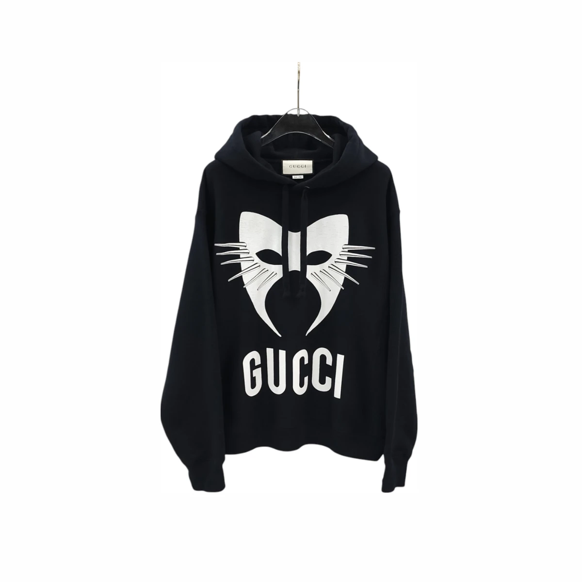 GUCCI 구찌 매니페스토 오버 후드 티 M 블랙