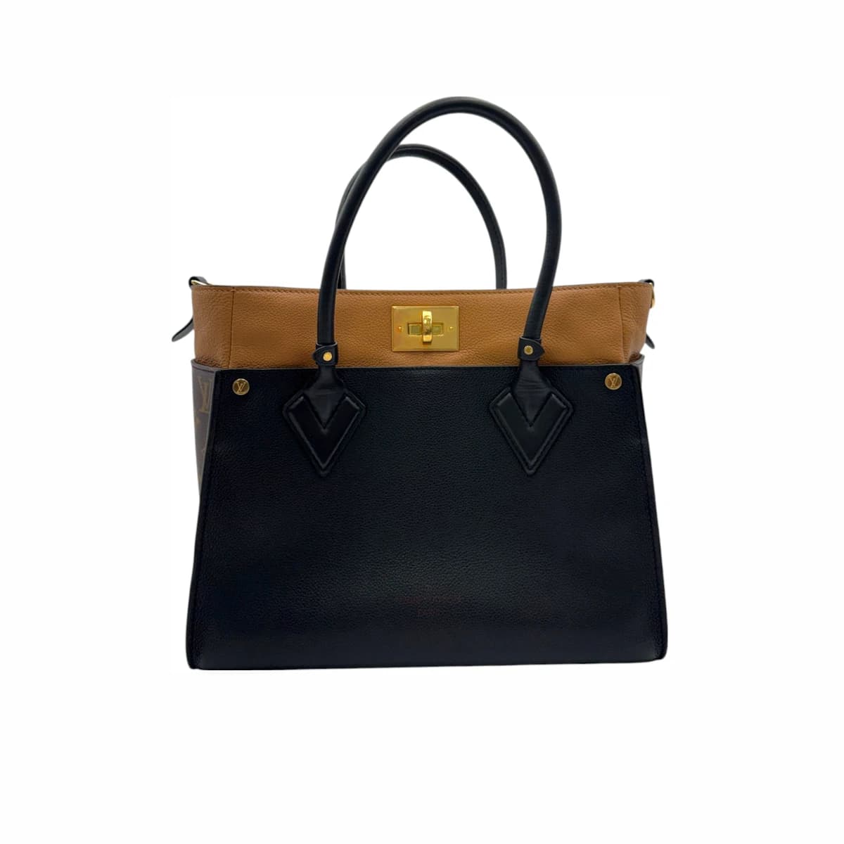 LOUIS VUITTON 루이비통 블랙 카프스킨 모노그램 온 마이 사이드 MM