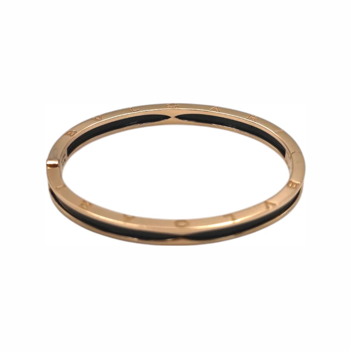 BVLGARI 불가리 18K 로즈골드 세라믹 비제로원 뱅글 브레이슬릿 M사이즈 18K 옐로골드