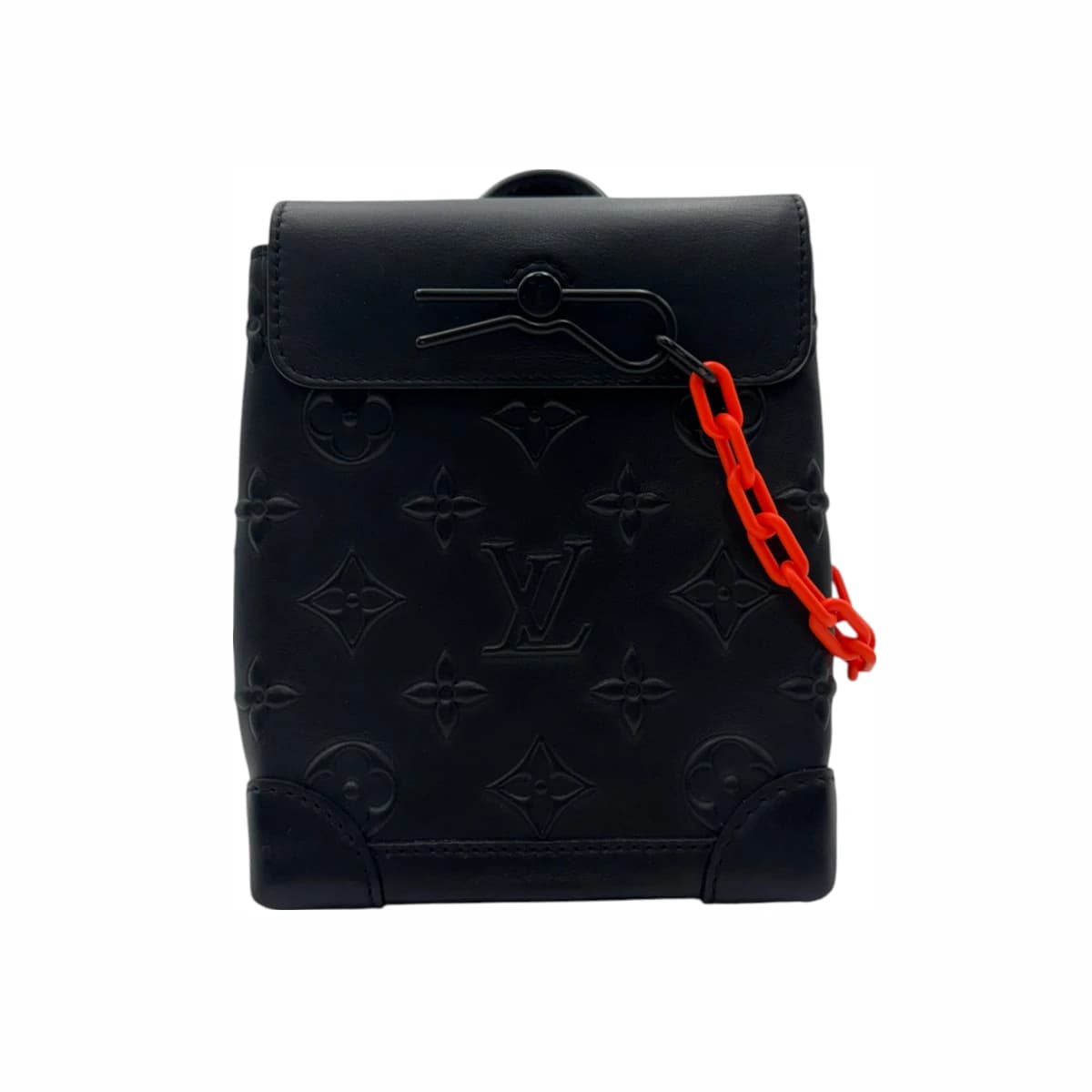 LOUIS VUITTON 루이비통 블랙 모노그램 오렌지 체인 스티머 크로스백 (내장칩)