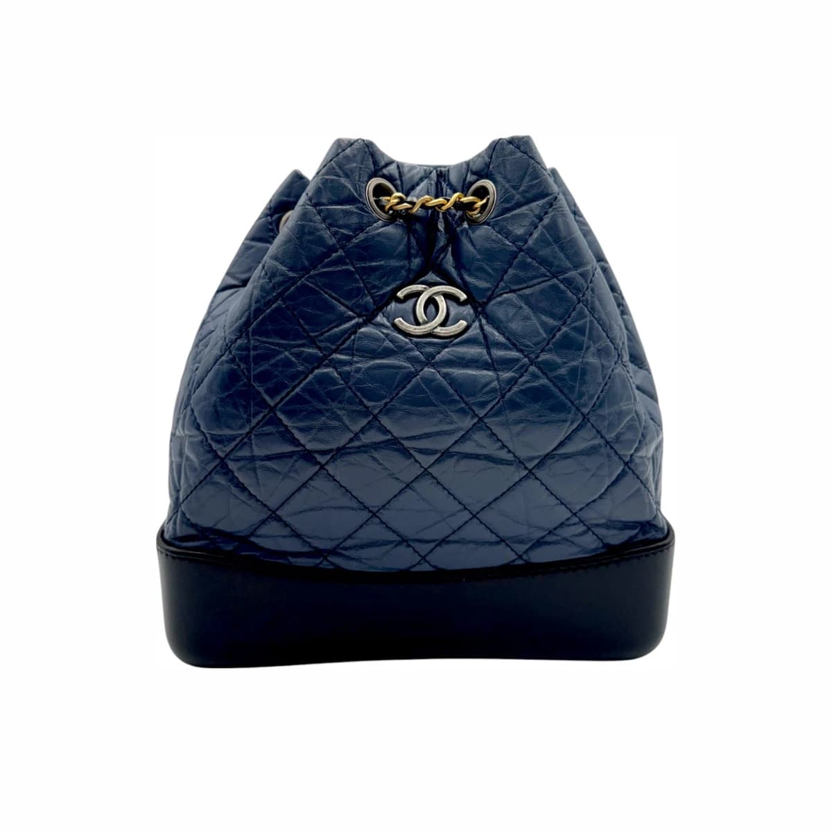 CHANEL 샤넬 네이비 빈티지 카프스킨 가브리엘 백팩 스몰 (27번대)