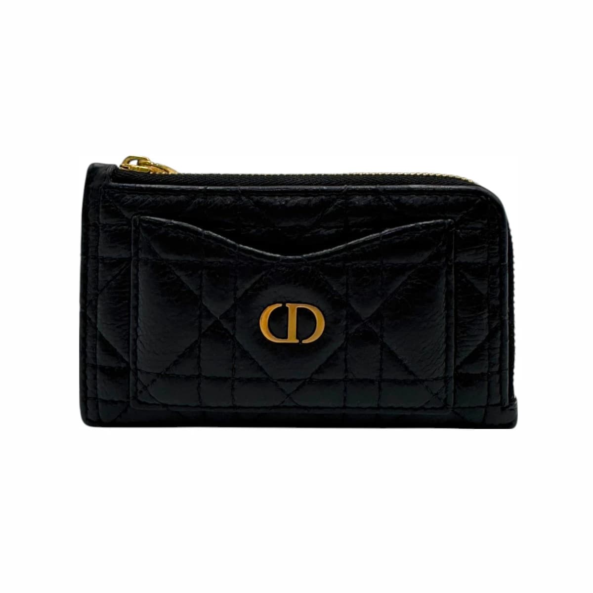 DIOR 디올 블랙 서플 까나쥬 카로 컴팩트 지퍼 카드지갑 가죽