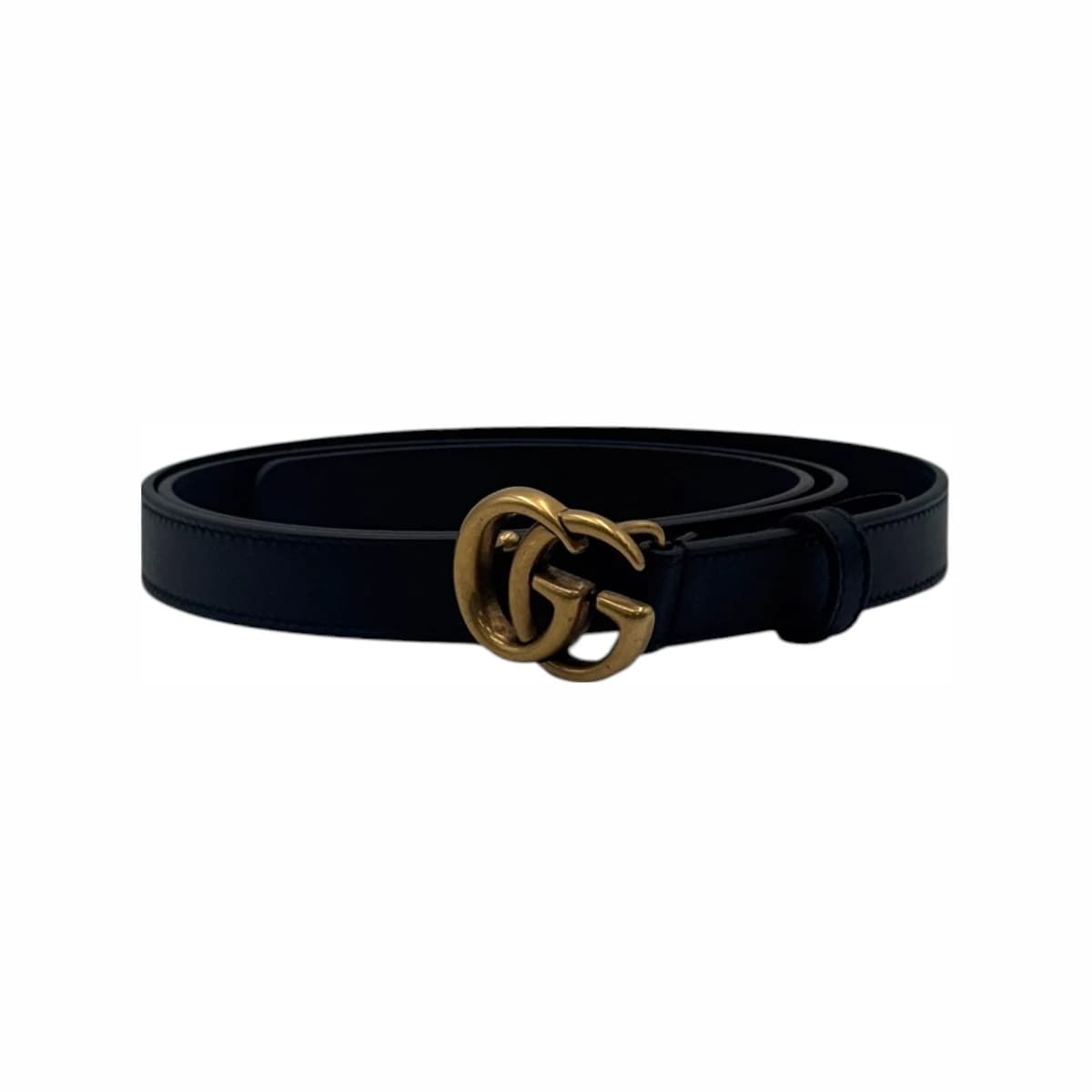 GUCCI 구찌 블랙 GG 마몽 더블 G 버클 벨트