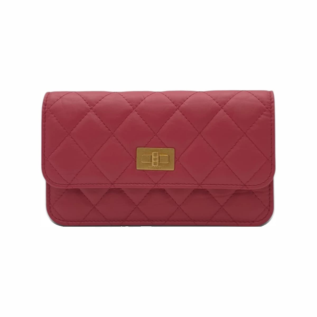 CHANEL 샤넬 핑크 2.55 빈티지 WOC 체인 크로스백 미니 가죽