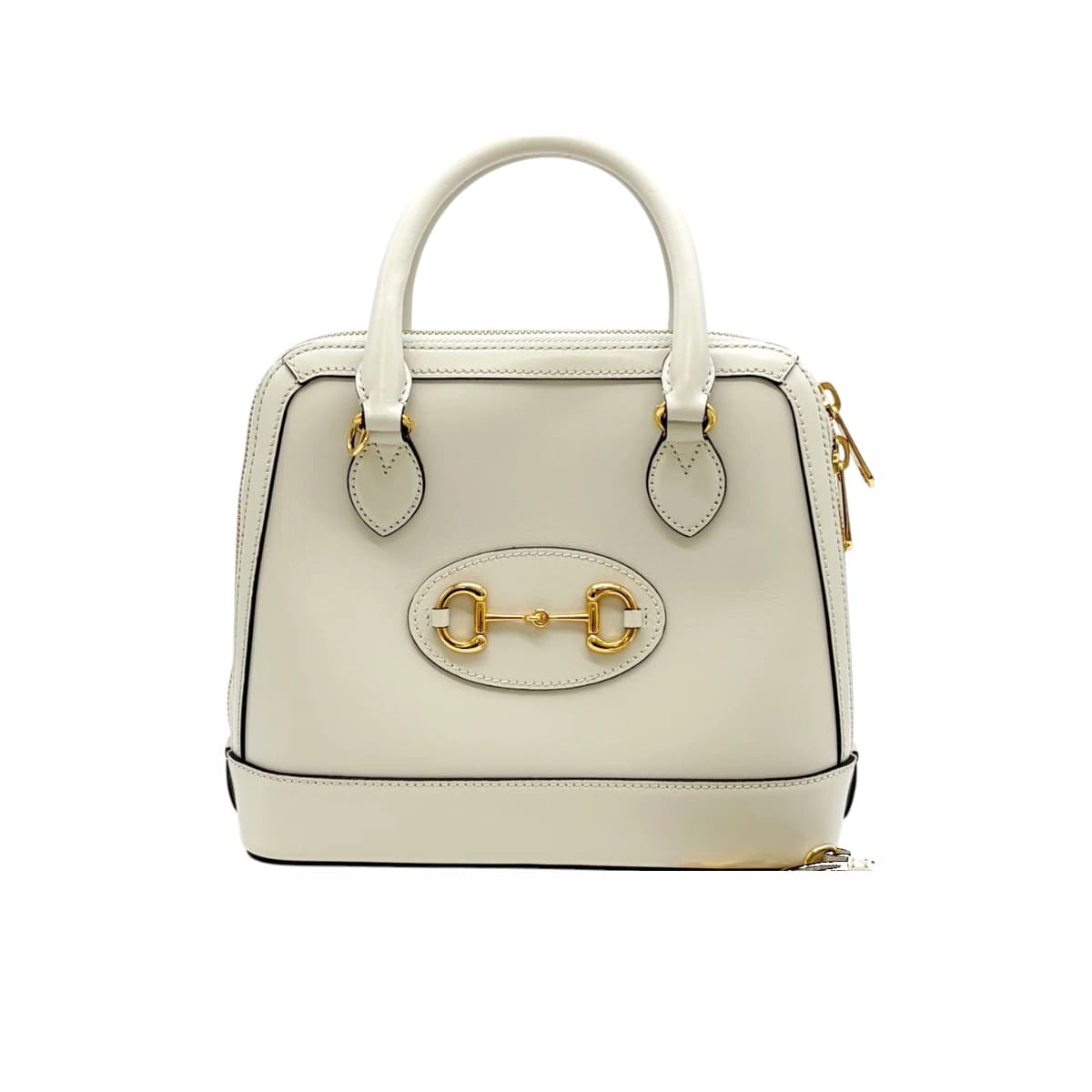 GUCCI 구찌 홀스빗 1955 탑핸들 토트백 숄더백 화이트 가죽