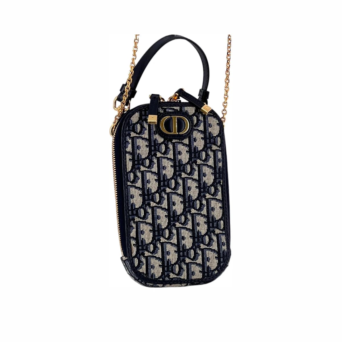 DIOR 디올 오블리크 30 몽테인 폰 홀더 체인 크로스백