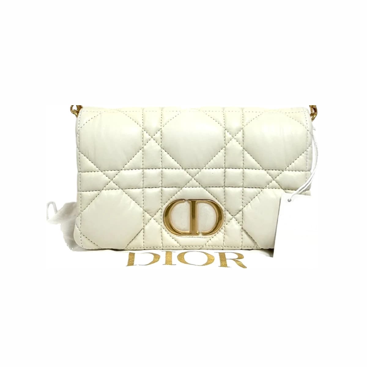 DIOR 디올 카로 매크로 까나쥬 미니 크로스백 화이트 가죽