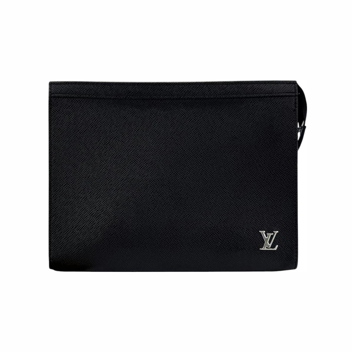 LOUIS VUITTON 루이비통 LV 타이가 포쉐트 보야주 클러치백 블랙 가죽