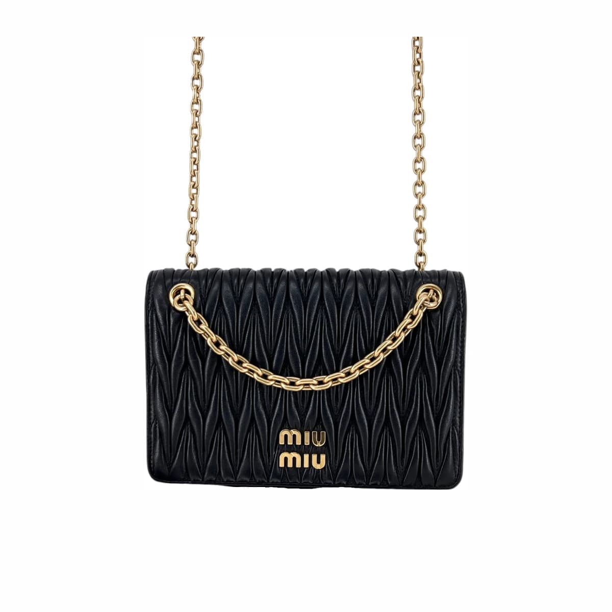 MIU MIU 미우미우 마테라쎄 체인 숄더백 블랙