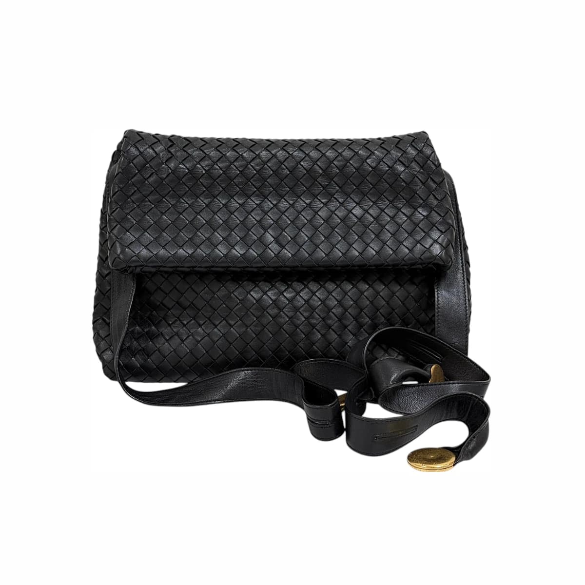 BOTTEGA VENETA 보테가베네타 인트레치아토 숄더백 블랙 가죽