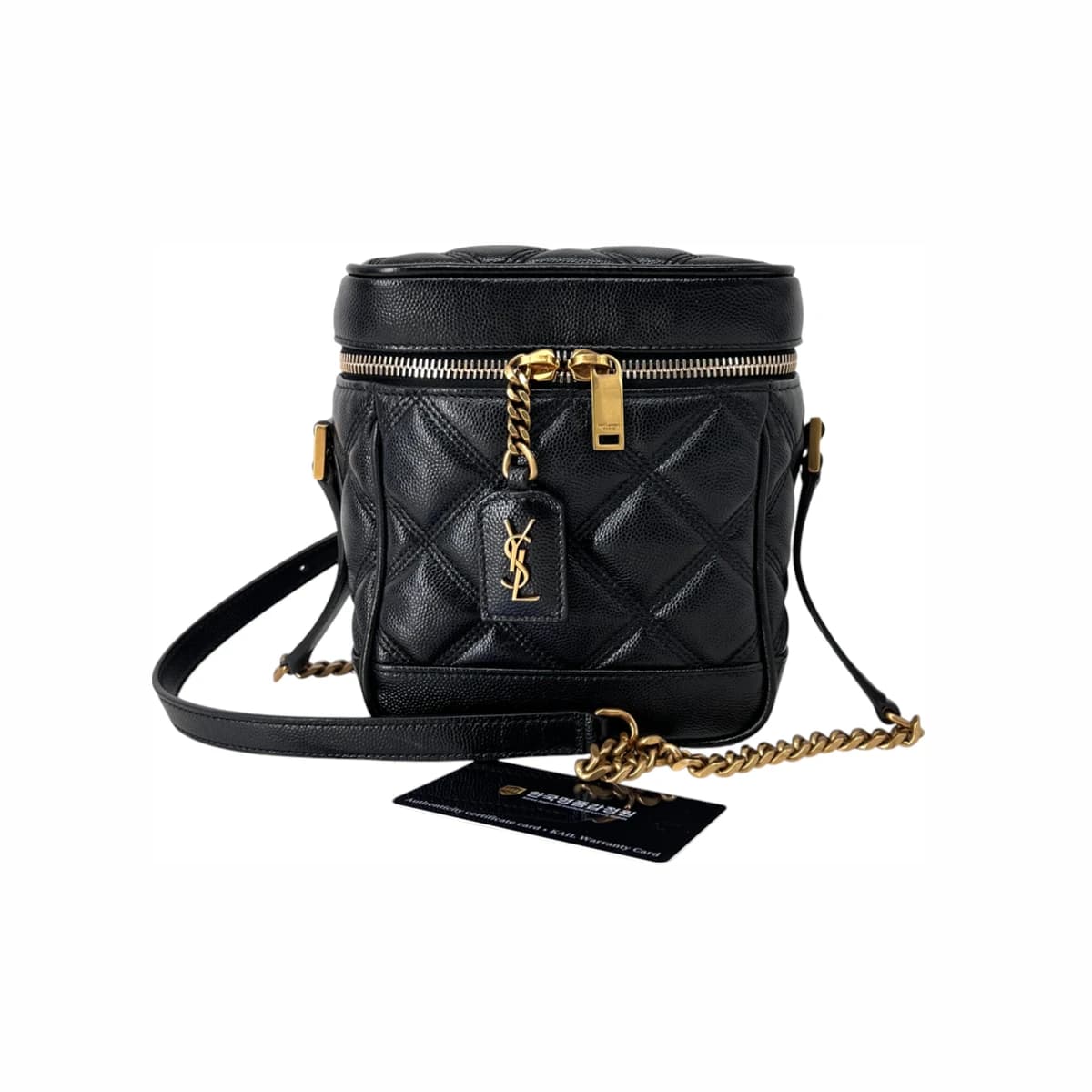 SAINT LAURENT 생로랑 퀼팅 베니티 크로스백 & 숄더백 블랙 가죽
