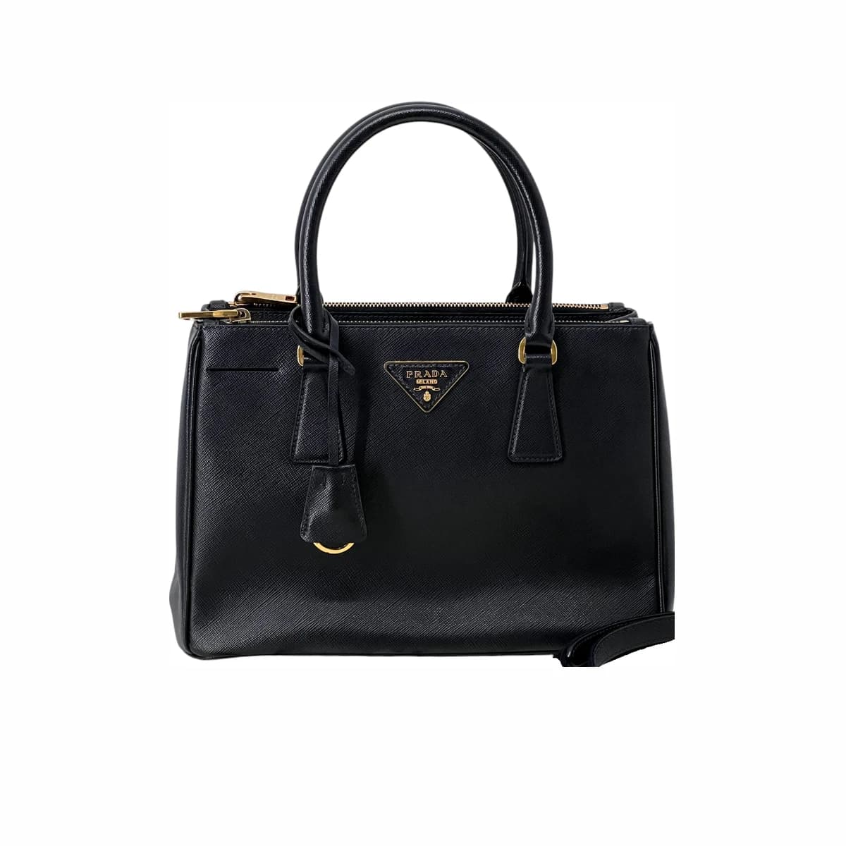 PRADA 프라다 사피아노 럭스 토트백 & 숄더백 블랙 가죽