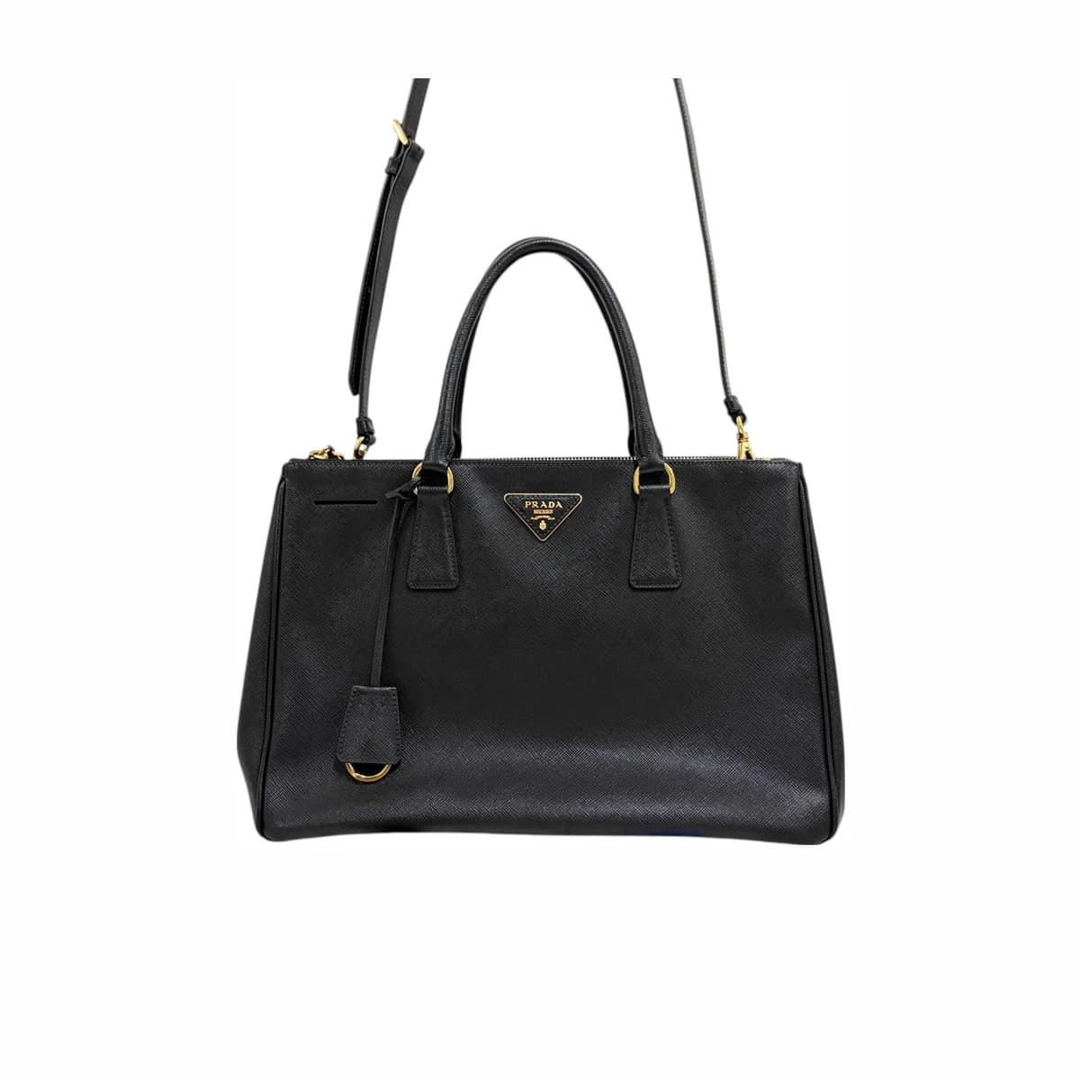 PRADA 프라다 사피아노 럭스 토트백 블랙 가죽