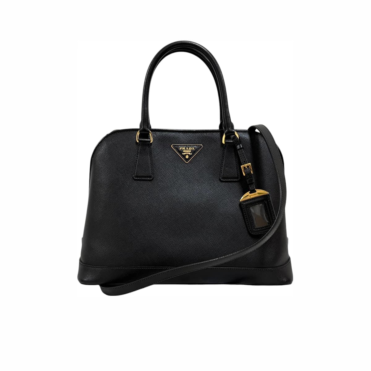 PRADA 프라다 사피아노 럭스 토트백 숄더백 블랙 가죽