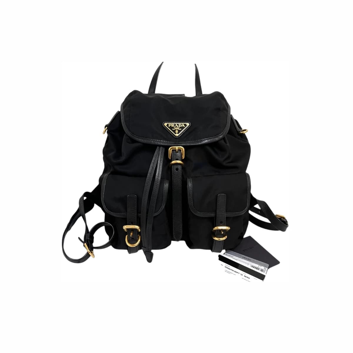 PRADA 프라다 삼각로고 나일론 백팩 블랙