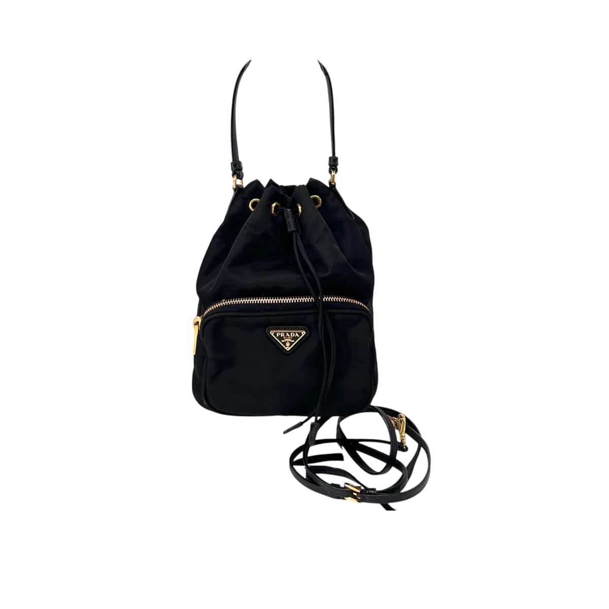PRADA 프라다 삼각로고 나일론 버킷백 블랙