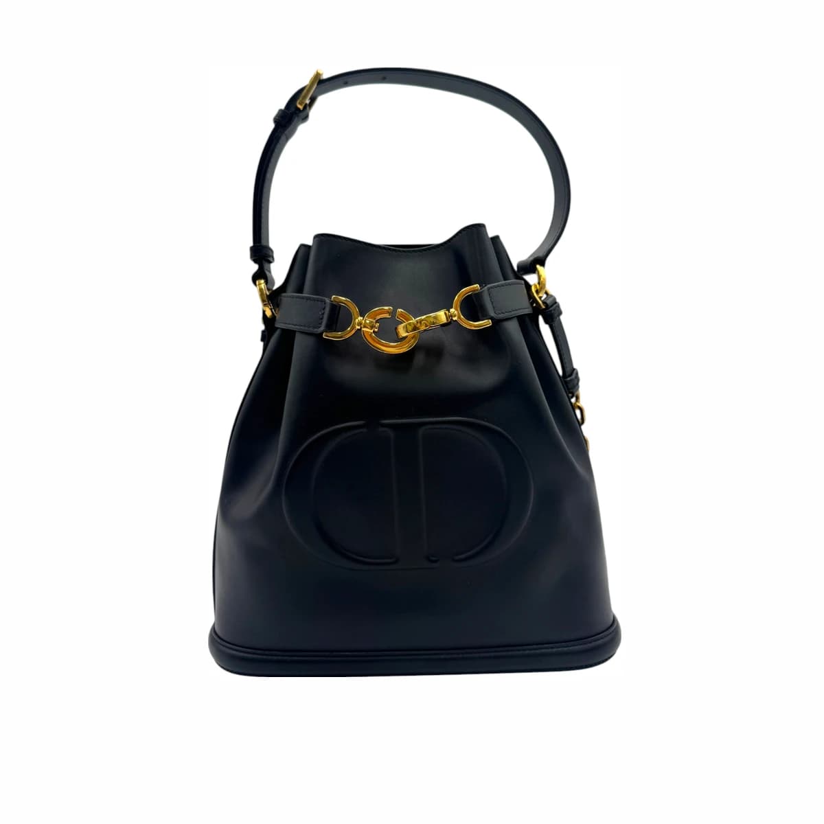 DIOR 디올 블랙 쎄디올 미디엄 버킷 크로스백 가죽