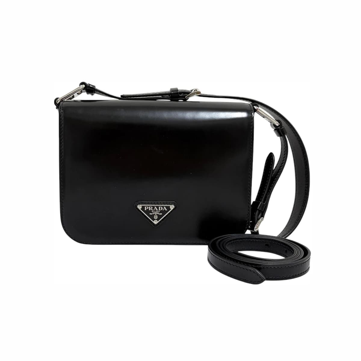 PRADA 프라다 브러시드 숄더백 & 크로스백 블랙 가죽