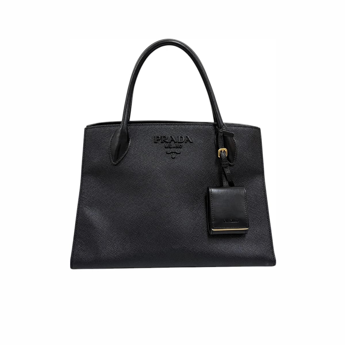 PRADA 프라다 사피아노 모노크롬 토트백 블랙 가죽