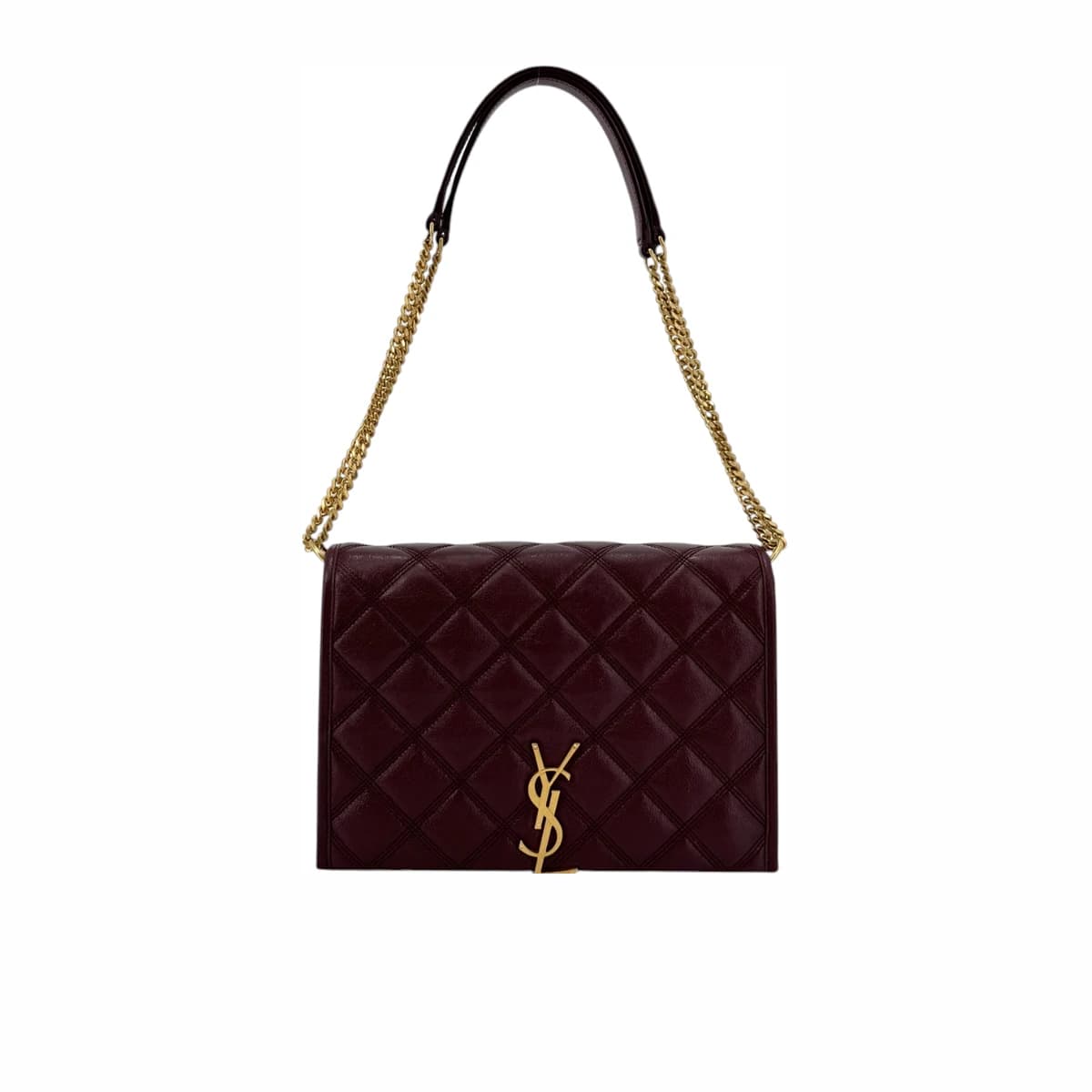 SAINT LAURENT 생로랑 베키 체인 숄더백 버건디 레드 가죽