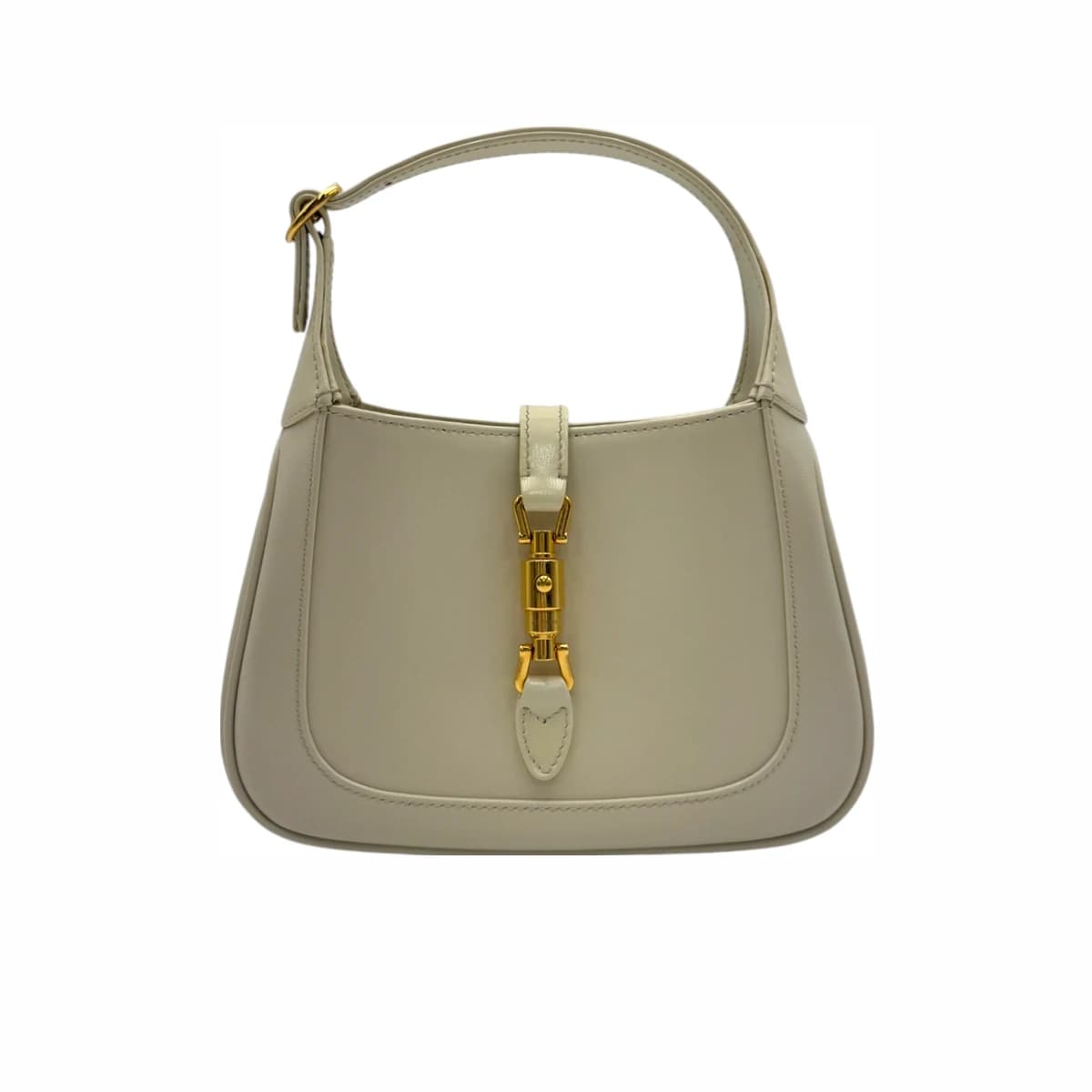 GUCCI 구찌 화이트 레더 재키 1961 미니 토트백 가죽