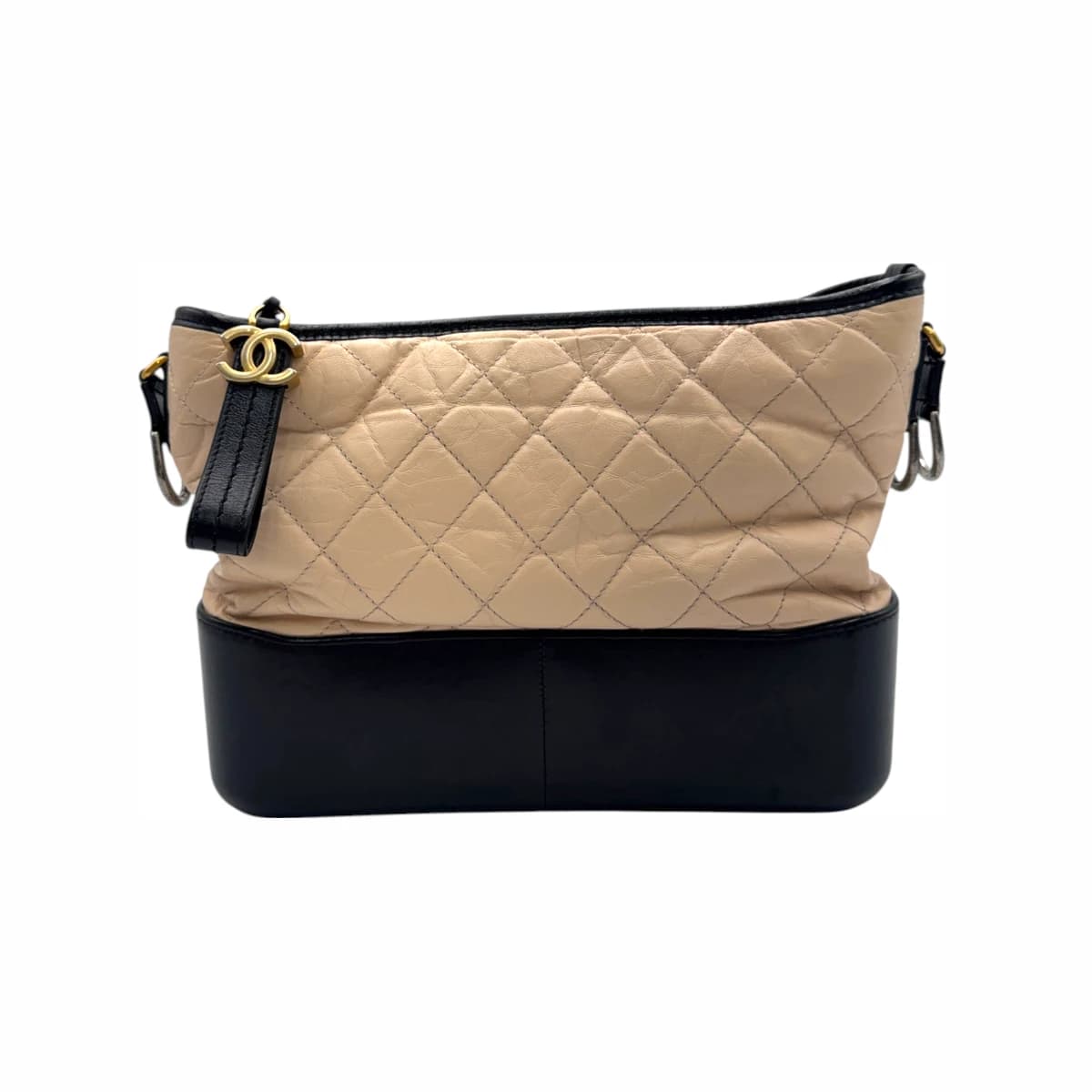 CHANEL 샤넬 베이지 레더 가브리엘 호보 라지 체인 숄더백(24번대)