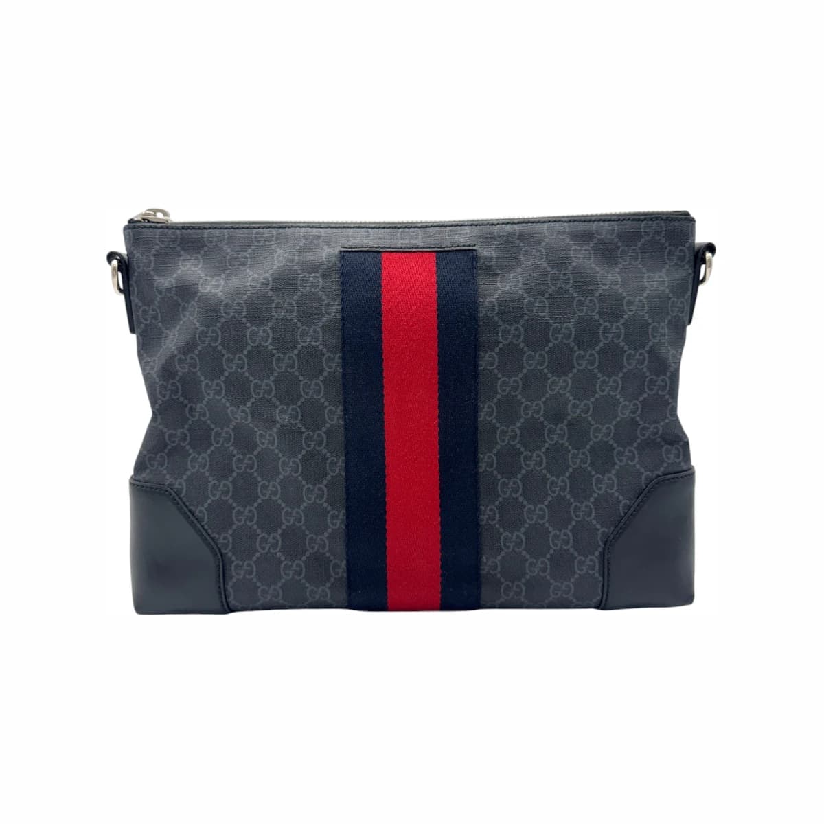 GUCCI 구찌 삼색 스티치 GG로고 PVC 레더 크로스백