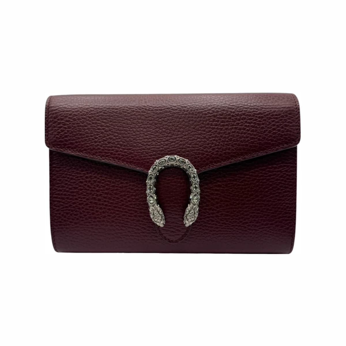 GUCCI 구찌 버건디 레더 디오니소스 미니 체인 숄더백 레드 가죽