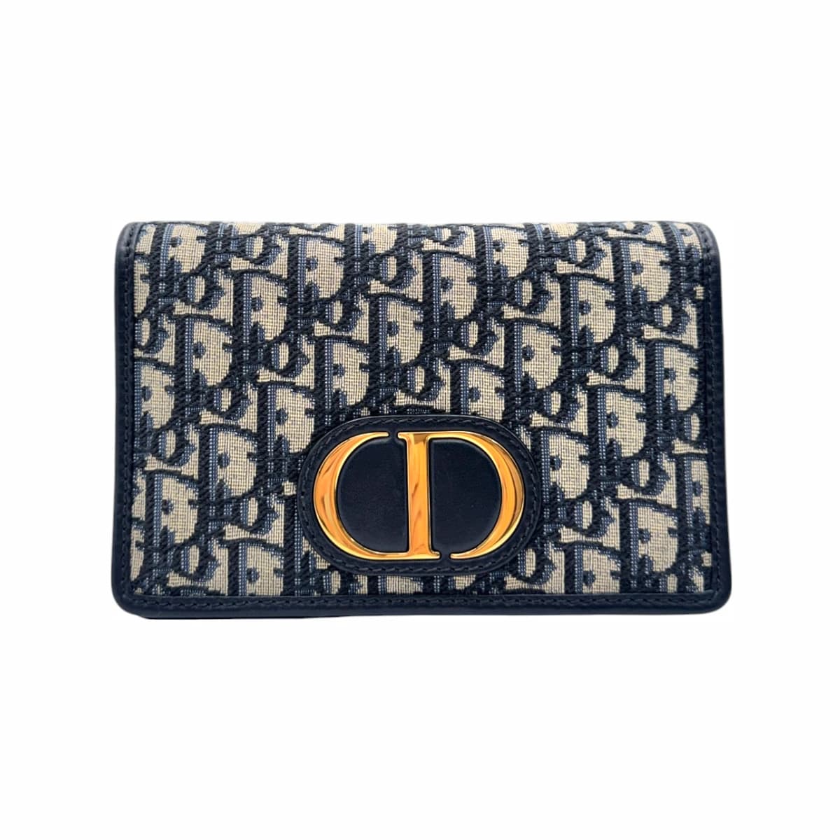 DIOR 디올 블루 베이지 오블리크 30몽테인 체인 스트랩 크로스백