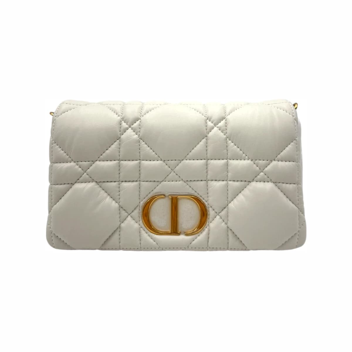DIOR 디올 라떼 매크로 까나쥬 카로 미니 숄더백 화이트 가죽