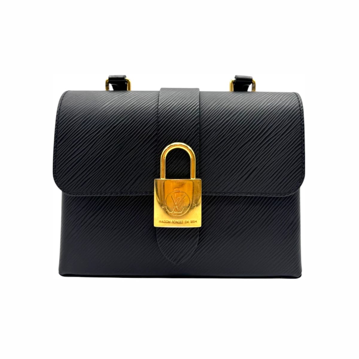 LOUIS VUITTON 루이비통 블랙 에삐 레더 록키 BB 토트백