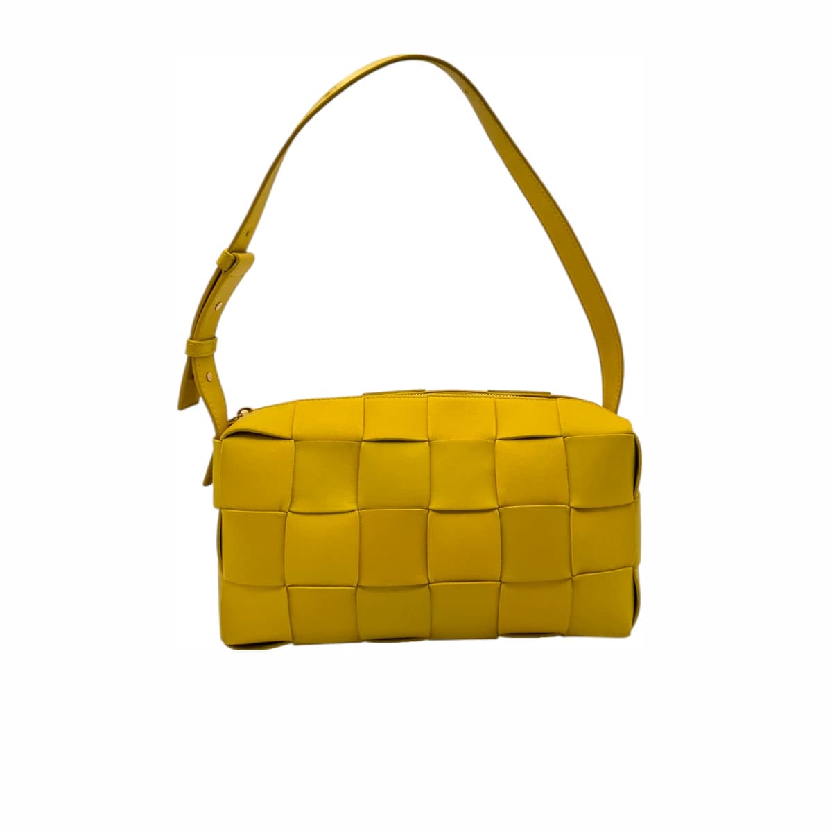 BOTTEGA VENETA 보테가베네타 폴른 컬러 브릭 카세트 숄더백 옐로 가죽