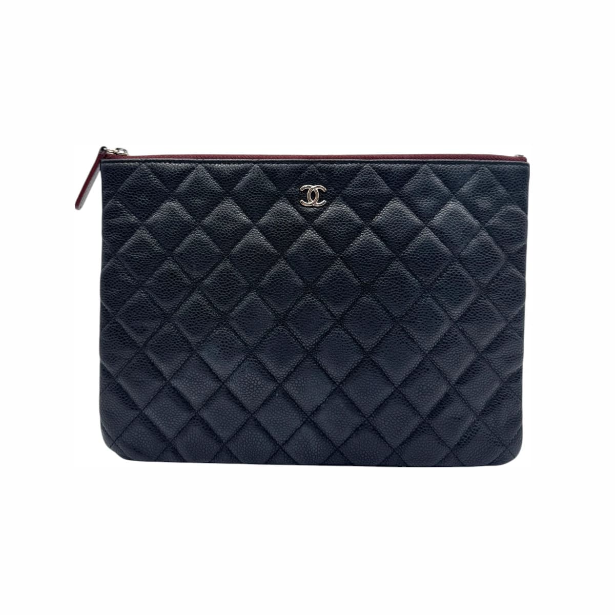 CHANEL 샤넬 블랙 캐비어 클래식 미디움 클러치백 25번대
