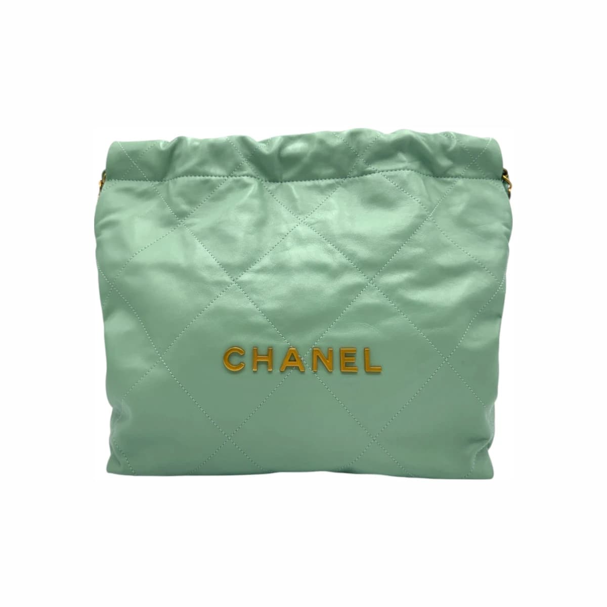 CHANEL 샤넬 라이트그린 레더 22 스몰 체인 숄더백(내장칩) 나일론
