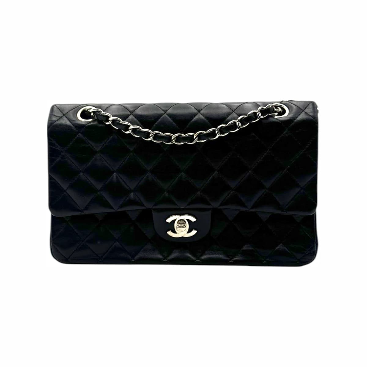 CHANEL 샤넬 블랙 램스킨 클래식 미디움 플랩백(15번대)