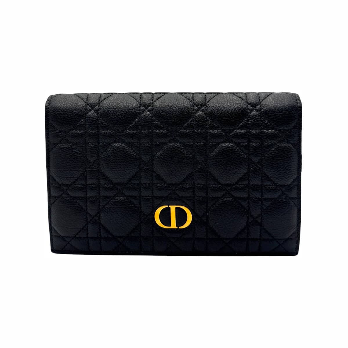 DIOR 디올 블랙 까나쥬 카로 XL 슬림 월렛 장지갑 가죽