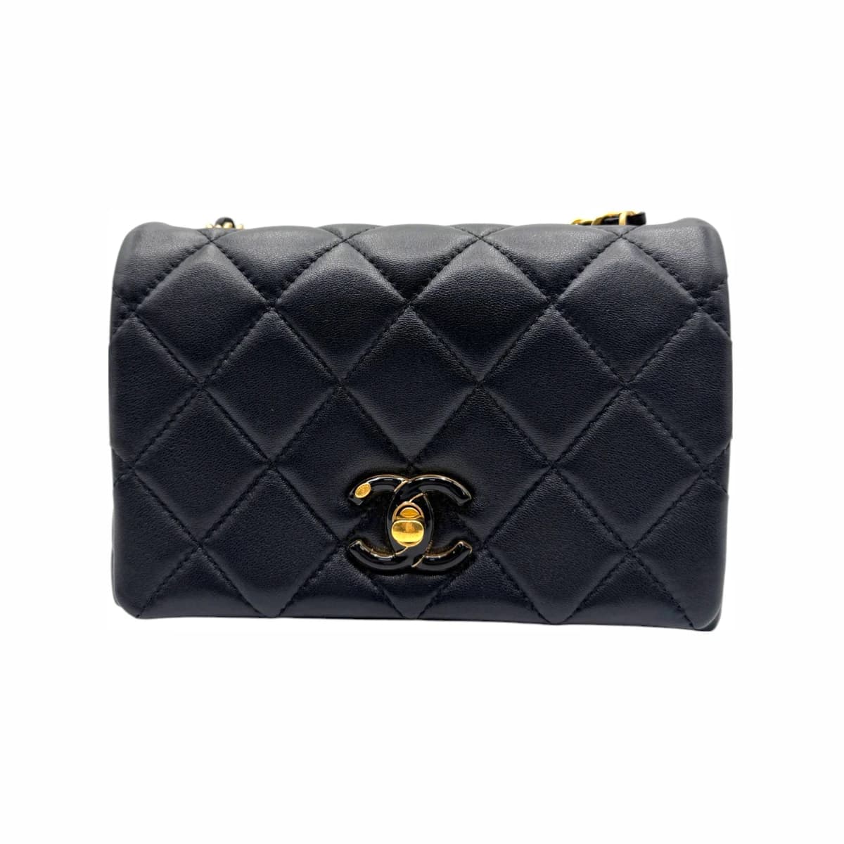 CHANEL 샤넬 블랙 레더 공방 컬렉션 CC 체인 크로스백(내장칩)