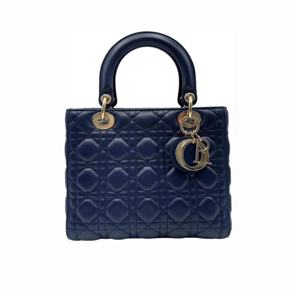 DIOR 디올 네이비 램스킨 까나쥬 레이디 미디움