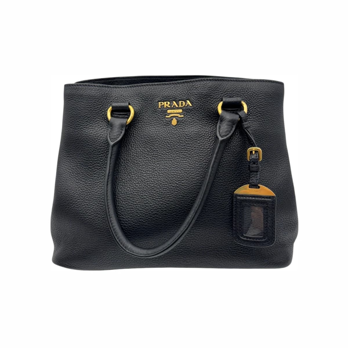PRADA 프라다 블랙 레더 비텔로 피닉스 토트백