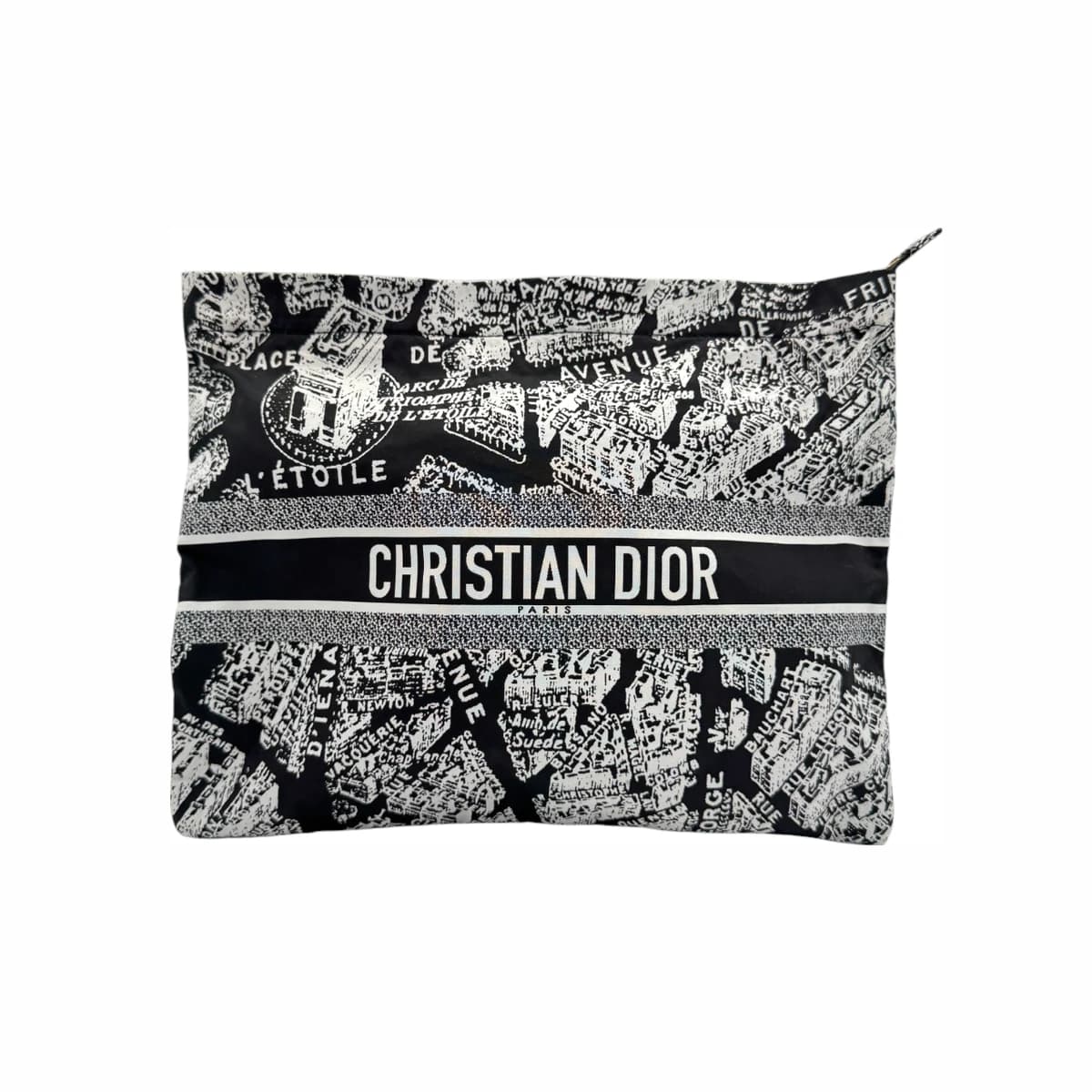 DIOR 디올 블랙화이트 테크니컬 패브릭 트래블 파우치
