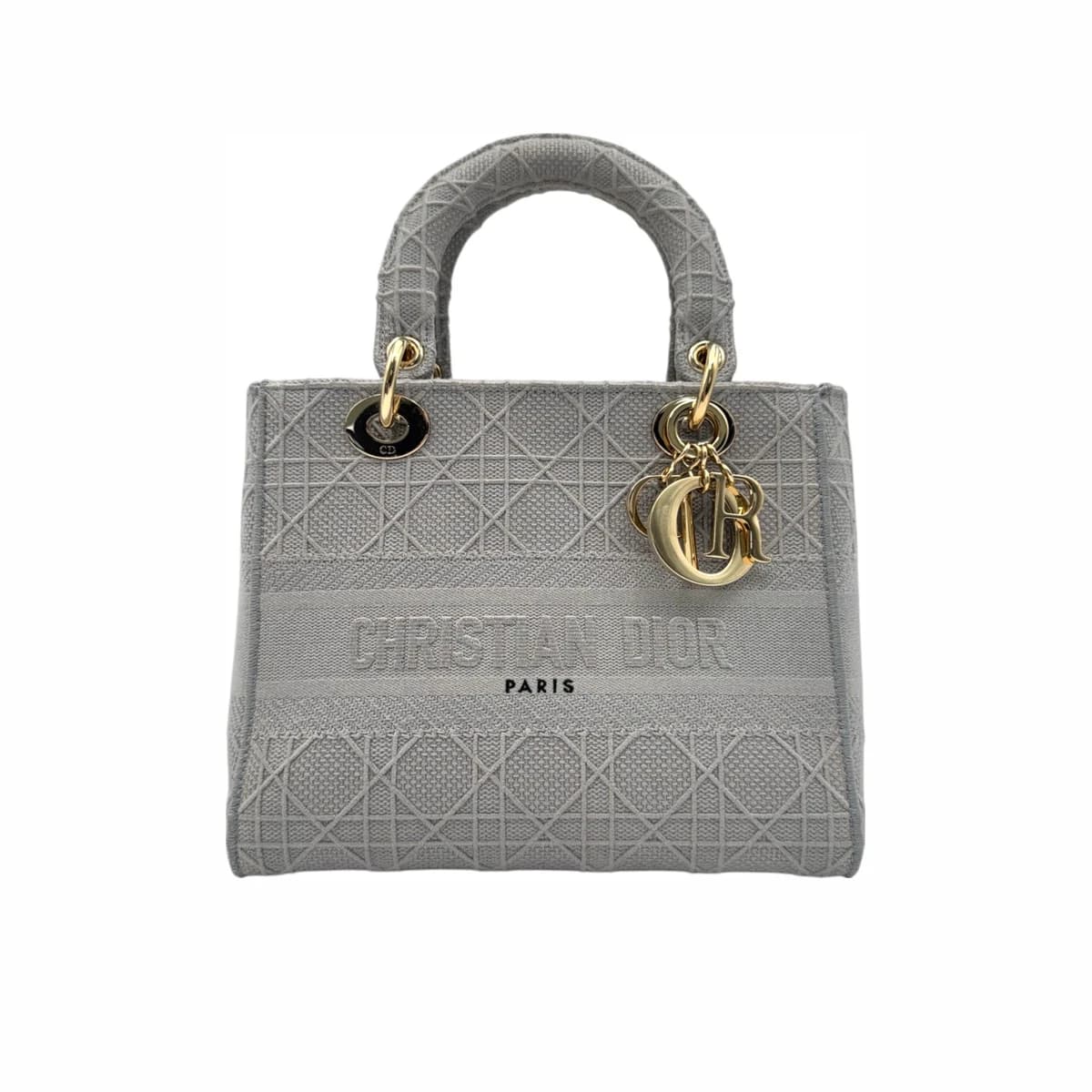 DIOR 디올 그레이 까나쥬 레이디 디라이트 미듐 토트백
