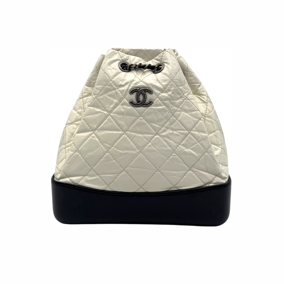 CHANEL 샤넬 가브리엘 스몰 체인 백팩 25번대 화이트 가죽